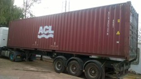 the container arrives