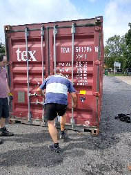 driver closing door and applying seal