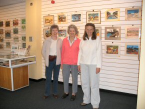 Catherine, Joan and Pippa after hanging the exhibition