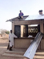 new corrugated roof on kitchen