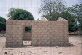 the new kitchen concrete walls finished up to roof level but before fitting the roof