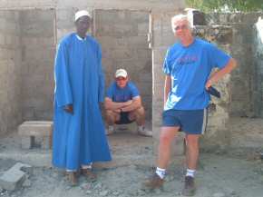 Tim & Nick checking the new toilets at Saloum