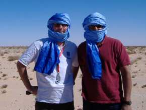 Rupert and Paul in appropriate desert dress