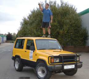 Desert rat Lawler points the way from the Trooper roof