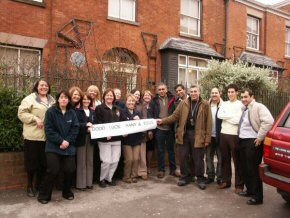 Members of the transplant team sending off the Transplant Titans