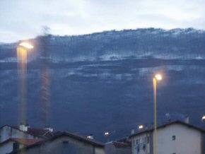 Passing through the Pyrenees at dusk on the 12th of January