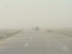 Sandstorm on route Dakhla to Nouadhibou