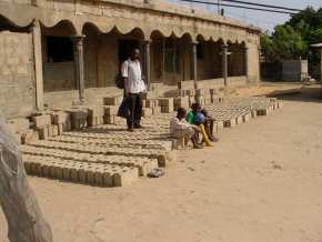 concrete blocks for building toilets at Saloum Nursery