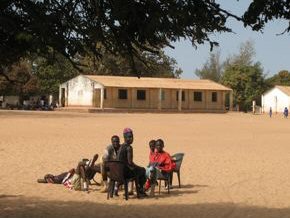 pupils relaxing after football practice at the school