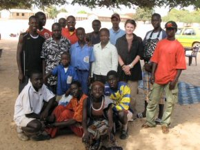 Sarah with staff and pupils of the Barra/Essau UBS