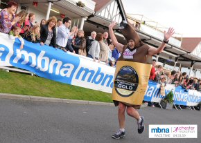 Sarah at the finishing line