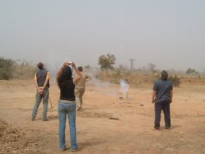 Daytime firework display in desert!