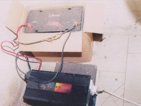 battery and inverter supplying AC to the pump