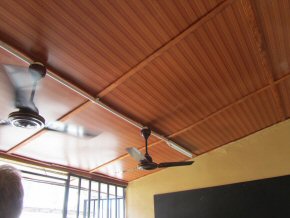 ceiling fans in a new classroom