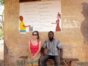 literacy mural with useful English phrases